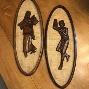 Vintage Mid Century Polynesian Wooden Relief